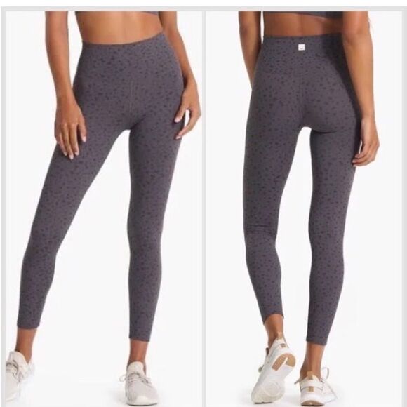 VUORI Leggings Gray Elm Dot Studio Seamless Moisture Wicking Gym - Picture 1 of 9